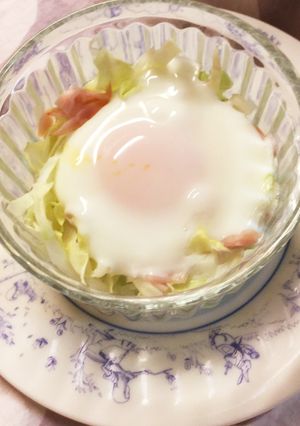 簡単♪キャベツとハムと卵のココット-レシピのメイン写真