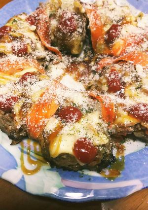 リース風バーグ*とろチーズ&人参リボン-レシピのメイン写真