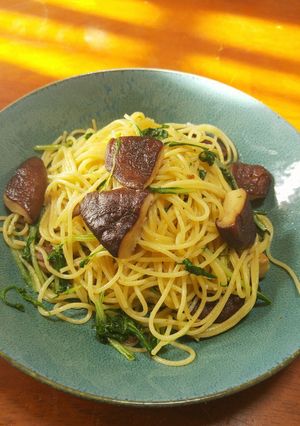 ☆水菜としいたけのアンチョビパスタ☆-レシピのメイン写真