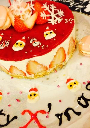 ❄︎フレジェ風❤️簡単チーズケーキ❄︎-レシピのメイン写真