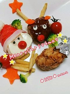 仲良しサンタとトナカイプレート❤-レシピのメイン写真