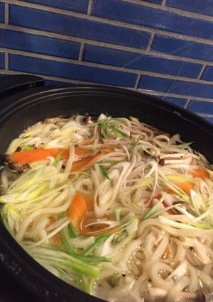 ズボラに野菜たっぷり！釜揚げうどん。-レシピのメイン写真