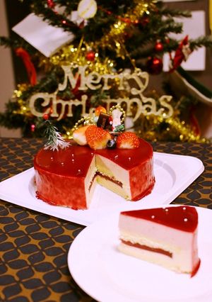 赤いベリーチーズムース＊クリスマス-レシピのメイン写真