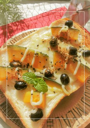 黒豆×南瓜のマヨチーズトースト-レシピのメイン写真