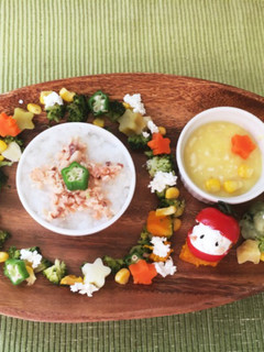 離乳食後期✭クリスマスプレート-レシピのメイン写真