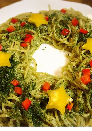 クリスマスリース風パスタ-レシピのメイン写真