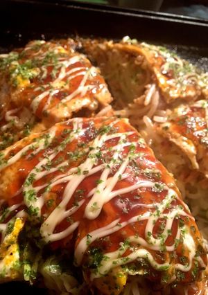 ホットプレート広島風お好み焼き！うまい！-レシピのメイン写真