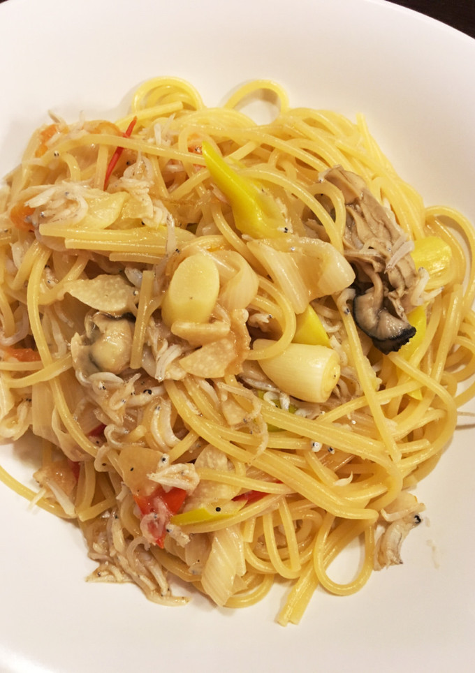 牡蠣と長ねぎとしらすのパスタ-レシピのメイン写真