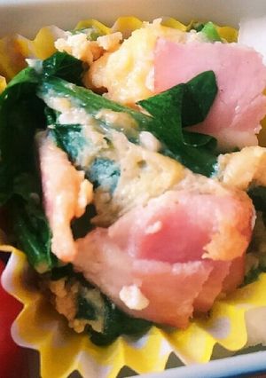 簡単☆ほうれん草&たまご炒め（ベーコン）-レシピのメイン写真