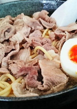 お肉たっぷり！パスタ麺で醤油ラーメン-レシピのメイン写真