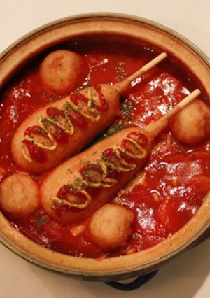 冬のパーティに！！アメリカンドッグ鍋-レシピのメイン写真
