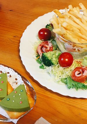 クリスマスツリー＆リースサラダ-レシピのメイン写真