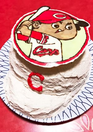キャラケーキ＊カープヘルメットケーキ＊-レシピのメイン写真