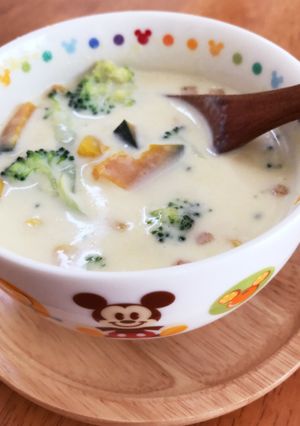 レンジで野菜たっぷりミルクカップスープ♫-レシピのメイン写真
