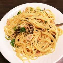 รูปของ 減塩 簡単ツナと塩昆布のパスタ