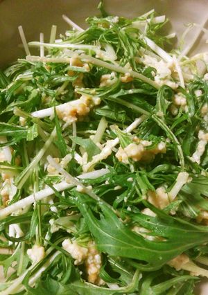 水菜の柚子味噌豆腐ドレッシングサラダ-レシピのメイン写真