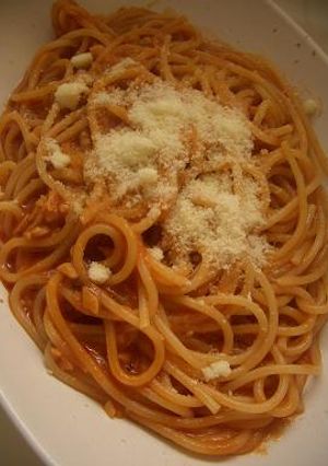 迫力!!アンチョビトマトクリームパスタ♪-レシピのメイン写真