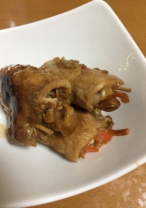 ♪豚肉de野菜はさみ〜生姜焼風♪-レシピのメイン写真