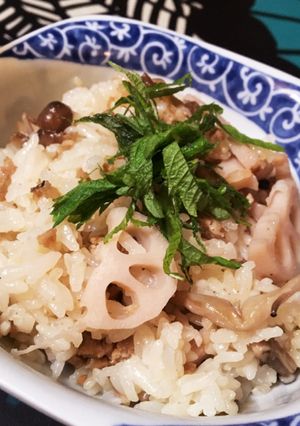 もっちり美味しいレンコンの炊き込みご飯-レシピのメイン写真