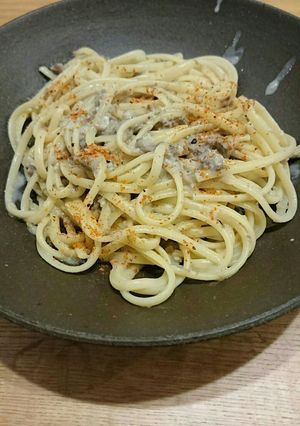 白子とマッシュルームの塩麹パスタ-レシピのメイン写真