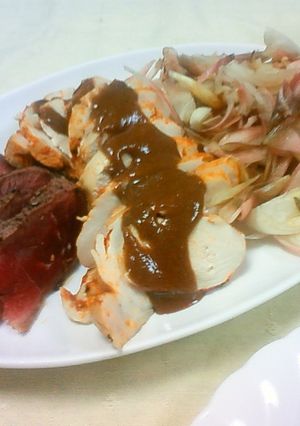牛の叩きと蒸鶏ゴマソース和え-レシピのメイン写真