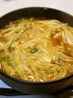 一人鍋で、和風だしのカレーうどん-レシピのメイン写真
