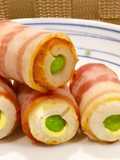 お弁当に★枝豆inちくわのベーコン巻き