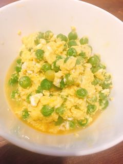 簡単!えんどう豆の卵とじ-レシピのメイン写真