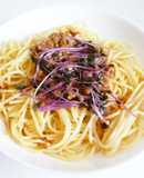 レッドキャベツスプラウトと納豆のパスタ