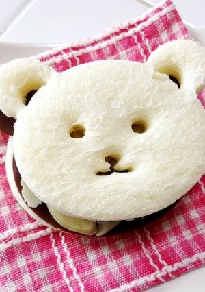 【食パン用抜き型セット】クマチョコサンド-レシピのメイン写真