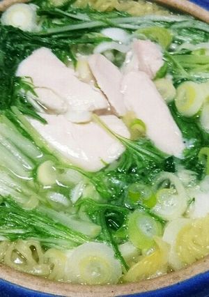水菜とネギたっぷり！塩ラーメン-レシピのメイン写真
