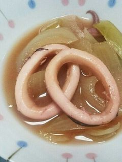 イカと玉ねぎで簡単!味噌風味煮物-レシピのメイン写真