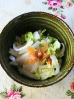 材料3つ♪ビニール袋で大根と白菜の梅和え-レシピのメイン写真