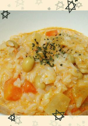 *トマト煮リメイクのクリームリゾット*-レシピのメイン写真