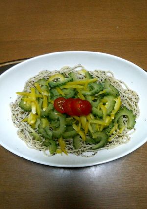 ゴーヤとパプリカの冷製パスタ-レシピのメイン写真