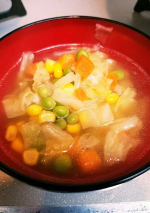 ミックスベジタブルで簡単コンソメスープ-レシピのメイン写真