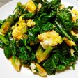 ちぢみほうれん草と卵の中華風炒め
