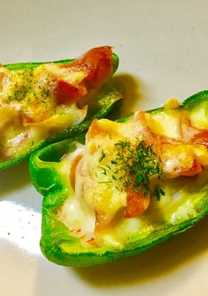Pizza風・焼きピーマン-レシピのメイン写真