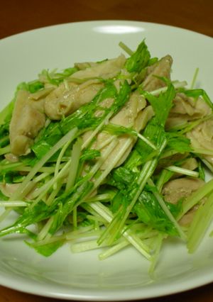 ☆水菜と鶏肉の柚子こしょう風味のサラダ-レシピのメイン写真