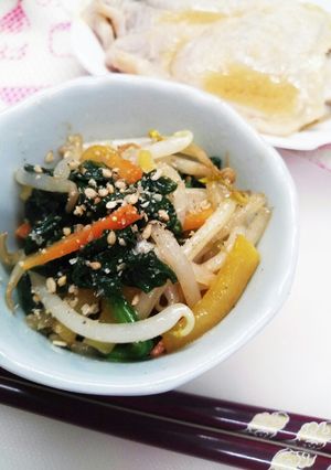 たくあんともやしの彩り小鉢-レシピのメイン写真