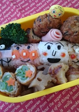 キャラ弁 アンパンマンと仲間たち弁当-レシピのメイン写真