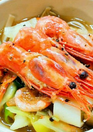 海老入り野菜ソバ-レシピのメイン写真