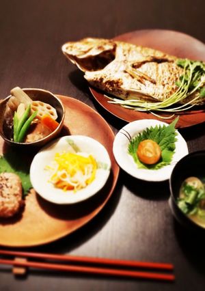 お手軽ワンプレートのお食い初め&鯛-レシピのメイン写真