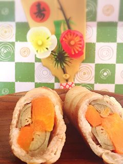 お正月のおせちに市松模様の肉巻き牛蒡-レシピのメイン写真