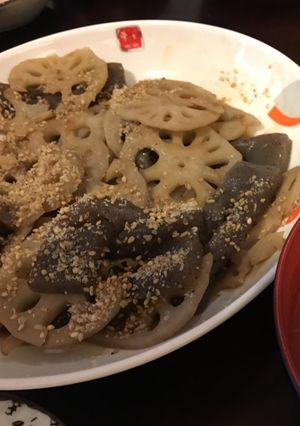 粉末そばつゆ◎蓮根とこんにゃくの炒め煮-レシピのメイン写真