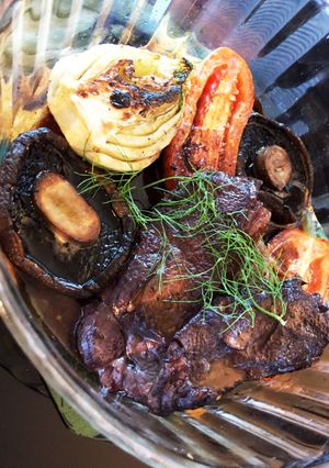 ラムランプ肉ステーキ グリル野菜添え-レシピのメイン写真