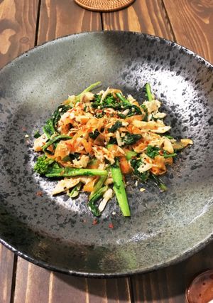 ビールに!にんじんと青菜のペペロン炒め-レシピのメイン写真