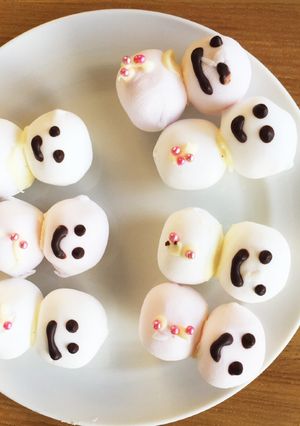 子供と手作り♡簡単マシュマロで紅白だるま-レシピのメイン写真