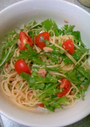 あえるだけ☆簡単☆みず菜のパスタサラダ-レシピのメイン写真