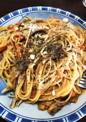 減塩 海老とトマトのクリームパスタ-レシピのメイン写真
